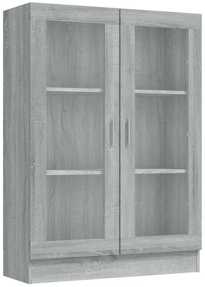 Vitrininė spintelė, pilka ąžuolo, 82,5x30,5x115cm, mediena