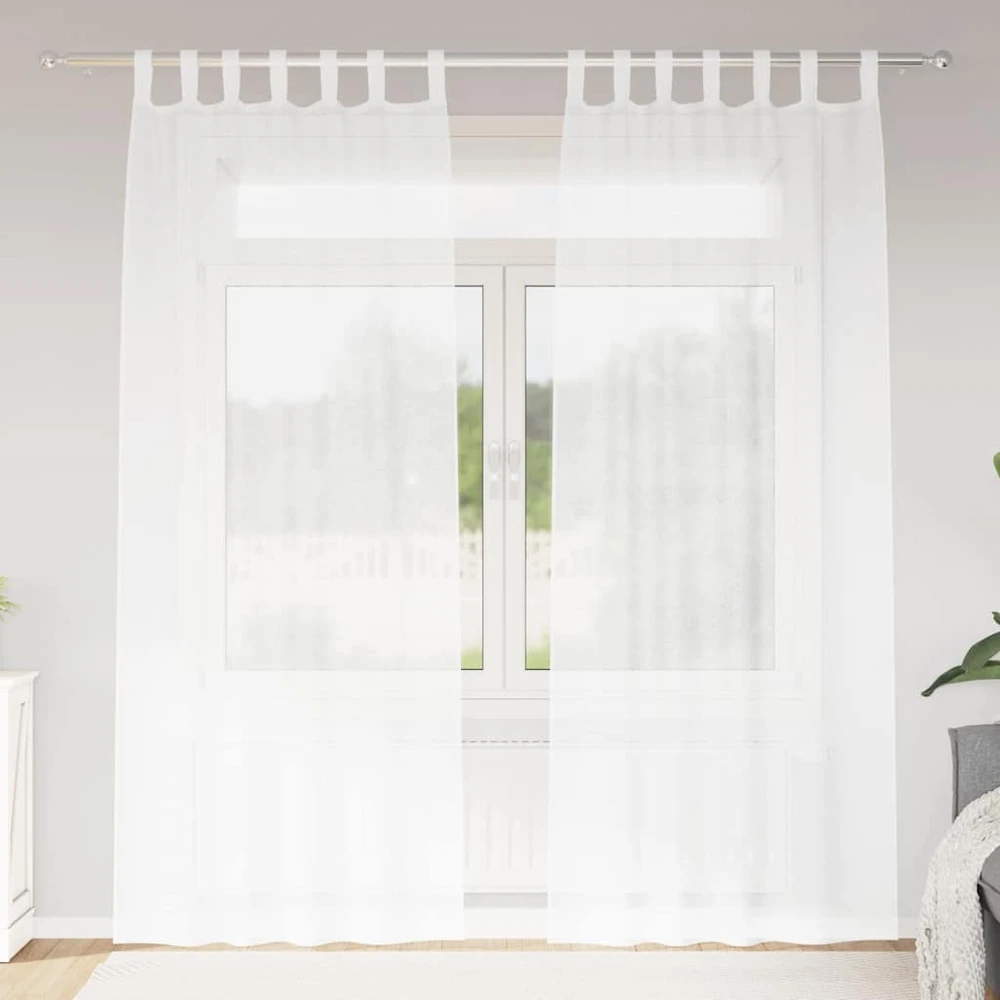 Voile Užuolaida 2 vnt. Balta 260 x 140 cm Poliesteris