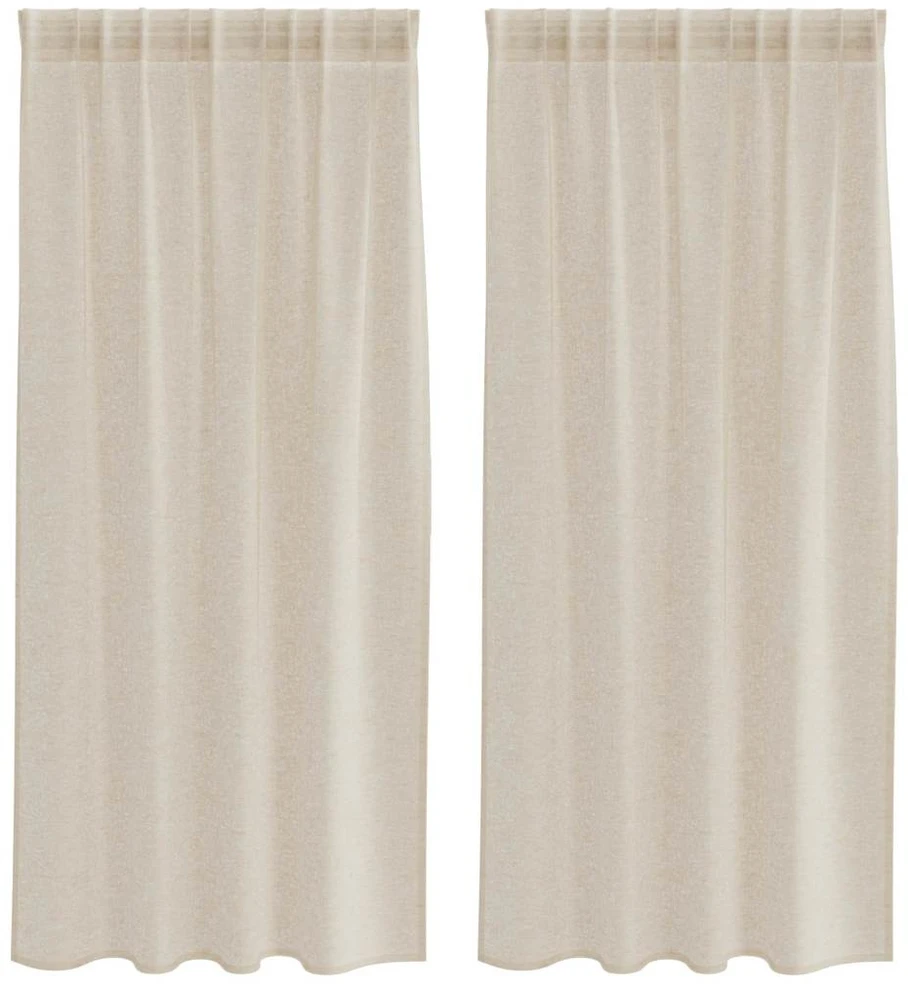 Voile Užuolaida 2 vnt. Smėlio 175 x 140 cm Poliesteris