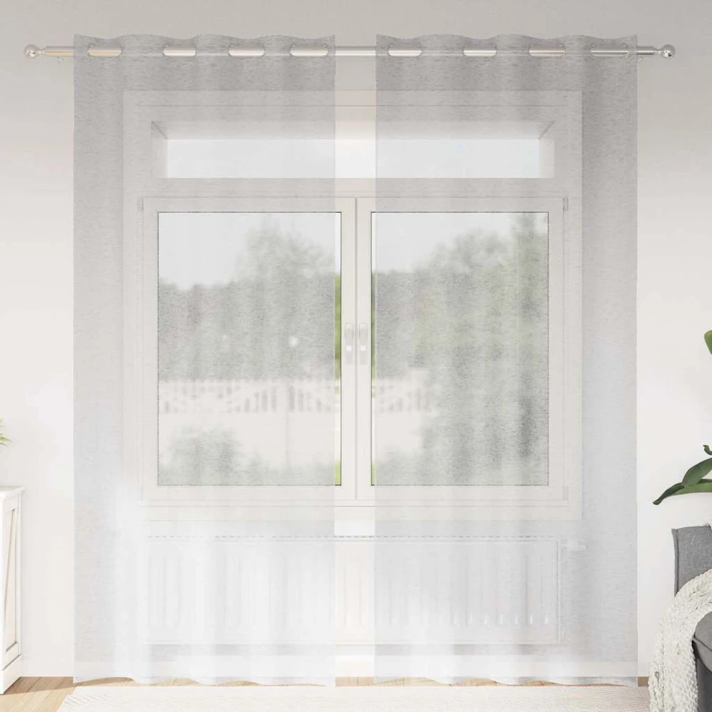 Voile Užuolaida 2 vnt. Šviesiai pilka 245 x 140 cm Poliesteris