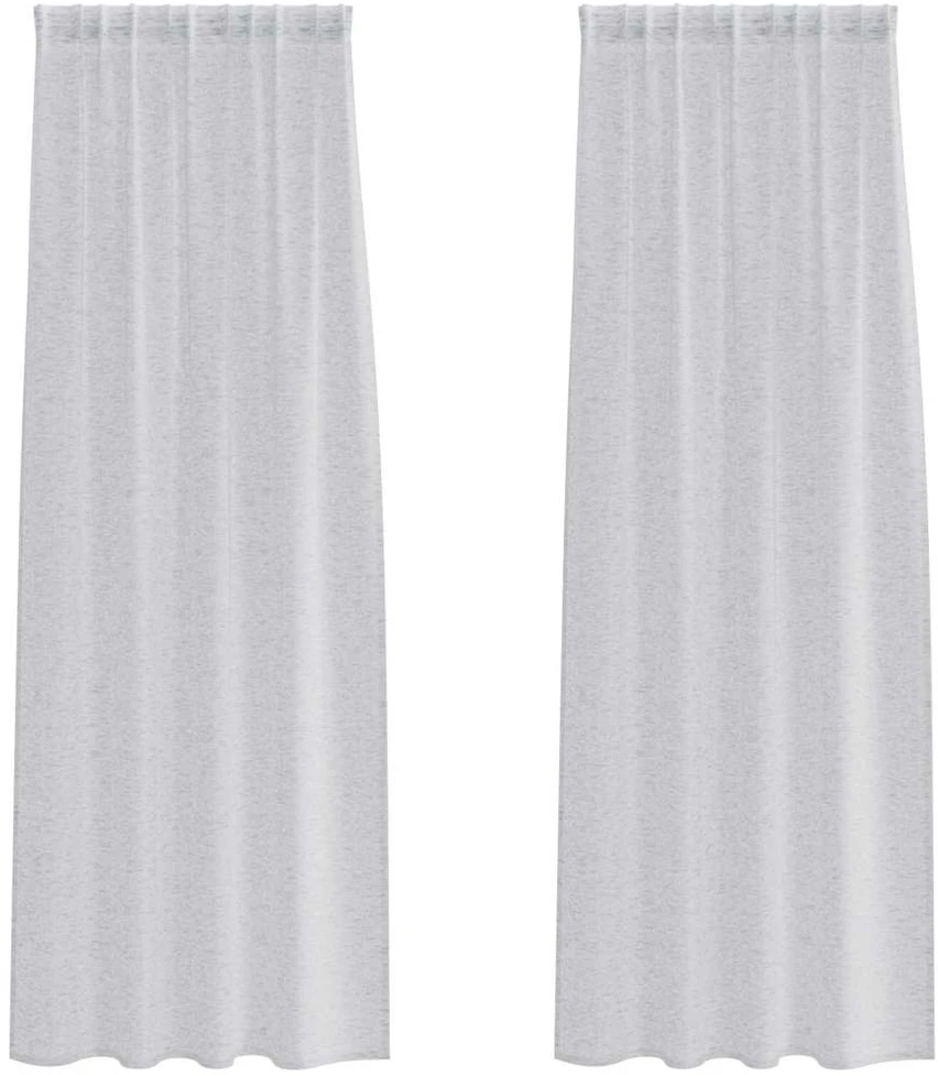 Voile Užuolaida 2 vnt. Šviesiai pilka 260 x 140 cm Poliesteris