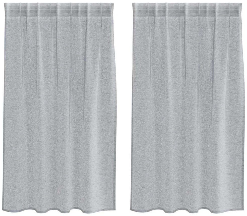 Voile Užuolaida 2 vnt. Tamsiai pilka 140 x 140 cm Poliesteris