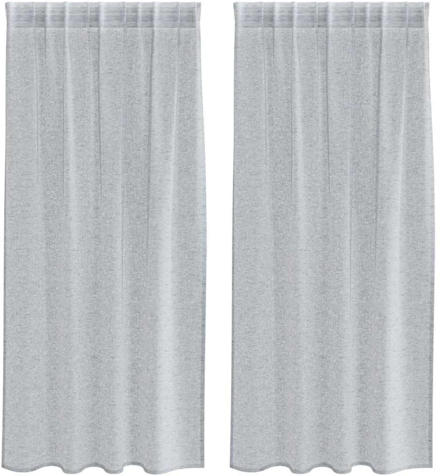 Voile Užuolaida 2 vnt. Tamsiai pilka 175 x 140 cm Poliesteris