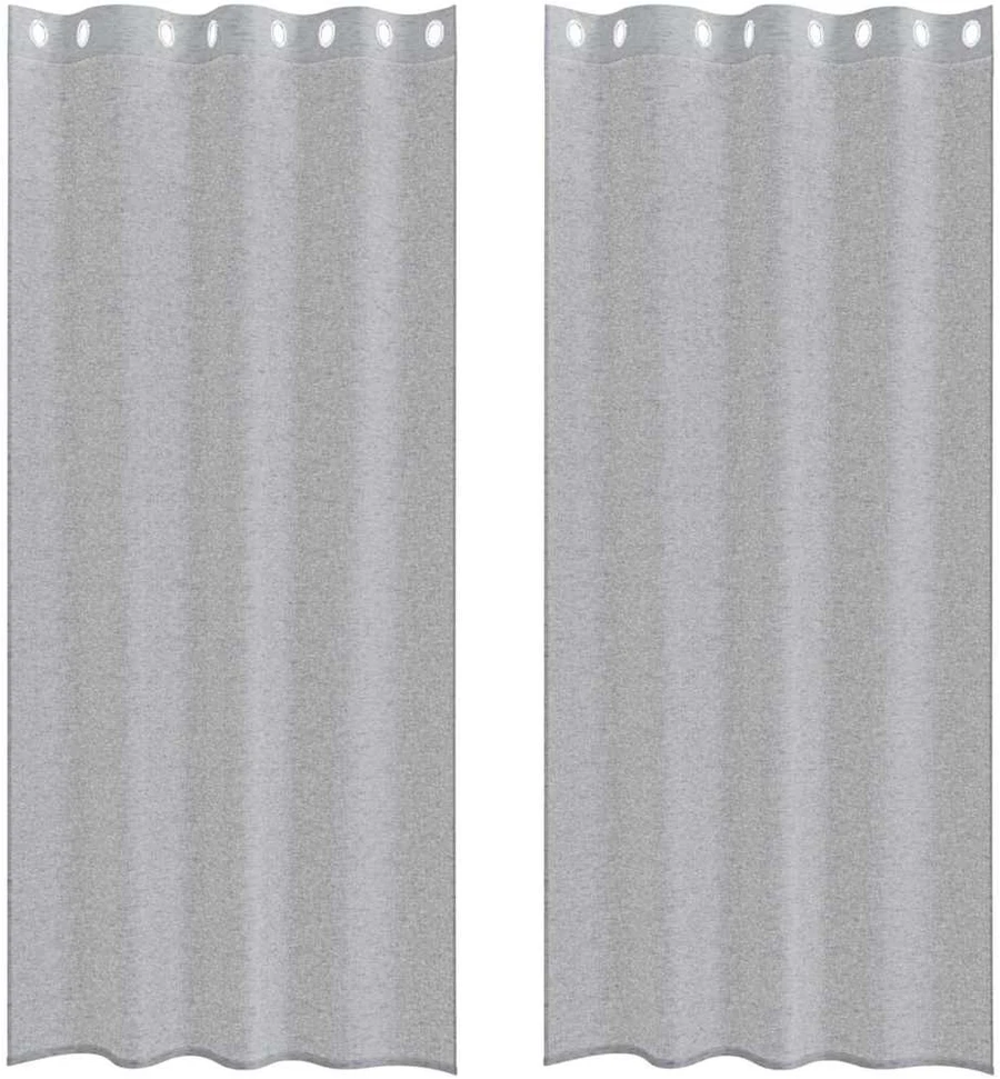 Voile Užuolaida 2 vnt. Tamsiai pilka 260 x 140 cm Poliesteris