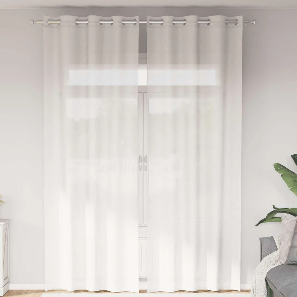 Voile užuolaidos su įvorėmis, 2vnt., baltos spalvos