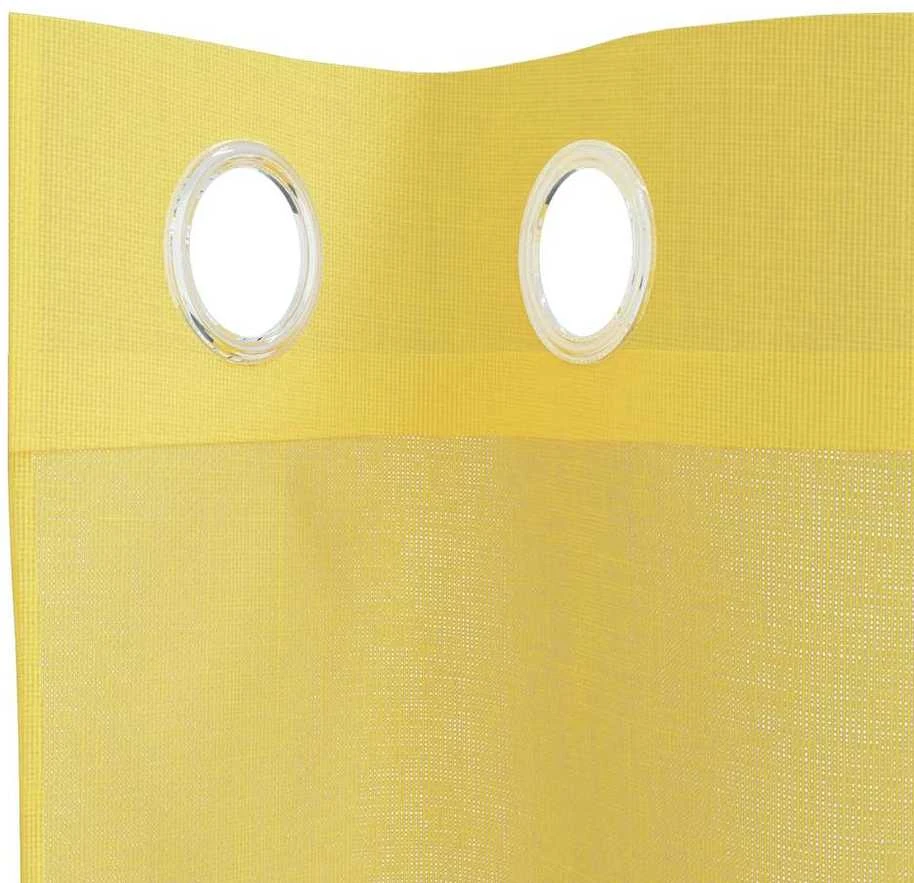 Voile užuolaidos su įvorėmis, 2vnt., geltonos spalvos