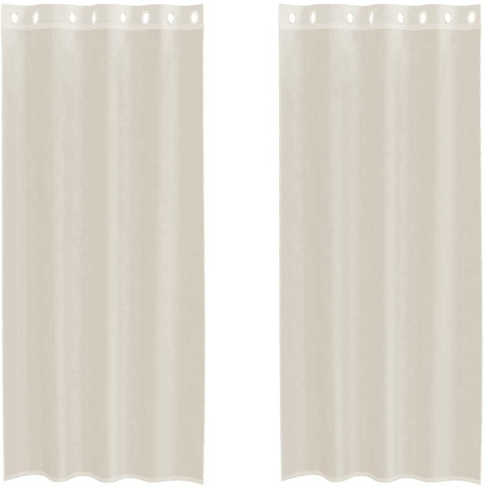 Voile užuolaidos su įvorėmis, 2vnt., kreminės, 140x245cm