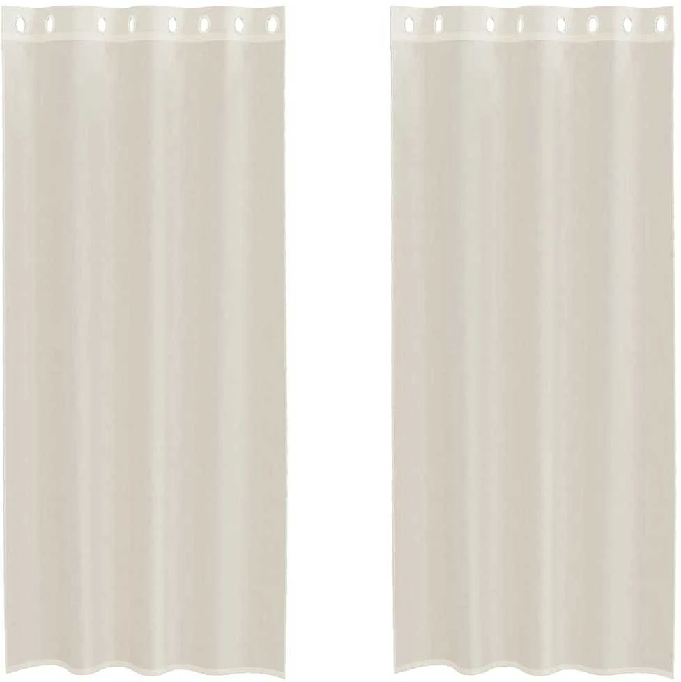 Voile užuolaidos su įvorėmis, 2vnt., kreminės, 140x225cm