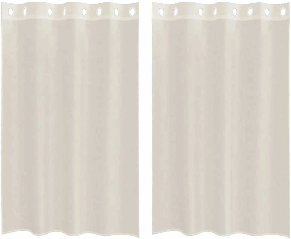 Voile užuolaidos su įvorėmis, 2vnt., kreminės, 140x175cm