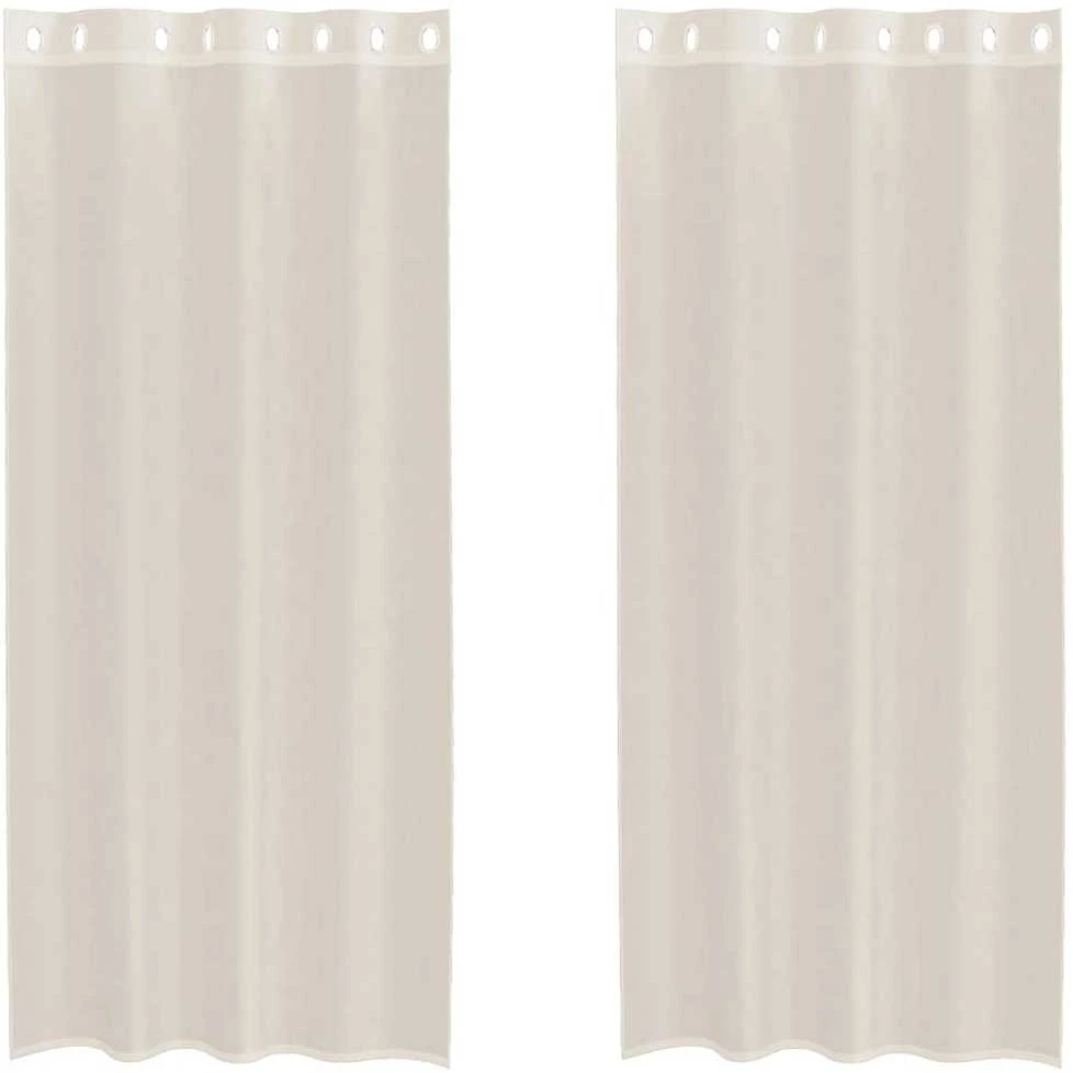Voile užuolaidos su įvorėmis, 2vnt., kreminės, 140x225cm