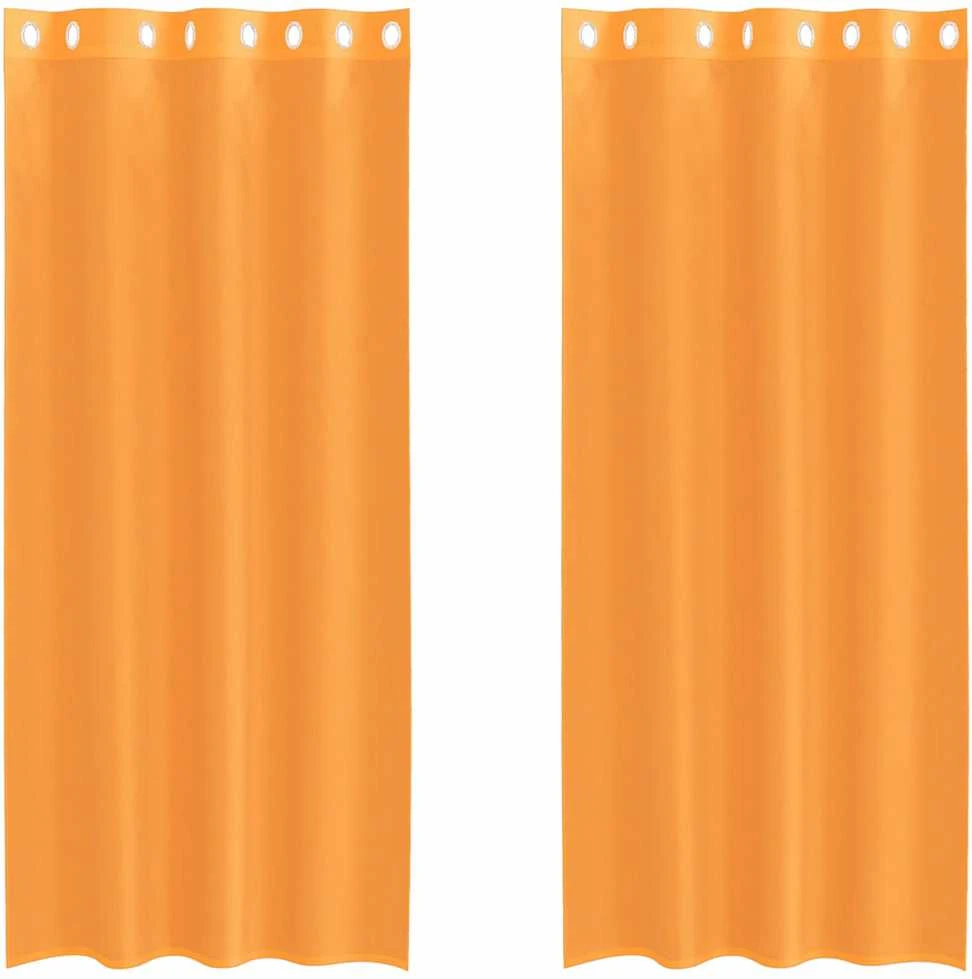Voile užuolaidos su įvorėmis, 2vnt., oranžinis, 140x245cm