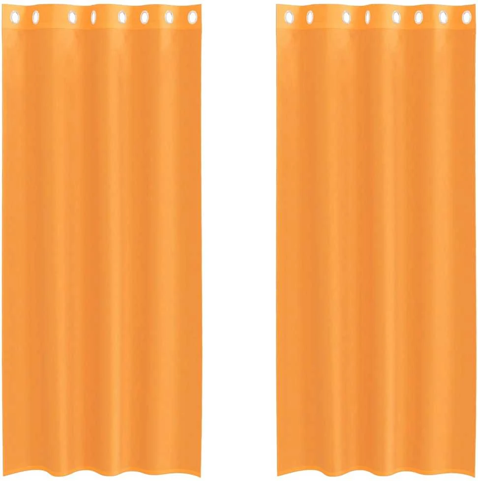 Voile užuolaidos su įvorėmis, 2vnt., oranžinis, 140x225cm