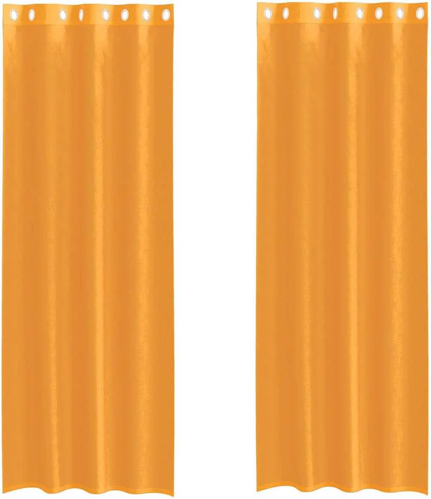 Voile užuolaidos su įvorėmis, 2vnt., oranžinis, 140x300cm