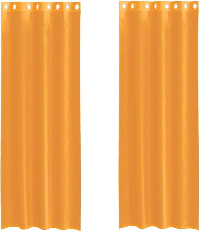 Voile užuolaidos su įvorėmis, 2vnt., oranžinis, 140x260cm