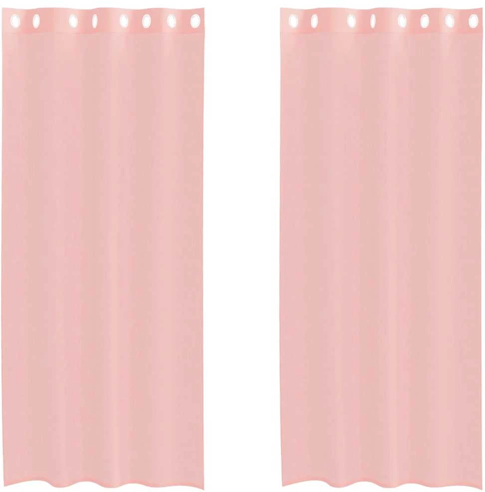 Voile užuolaidos su įvorėmis, 2vnt., rožinės spalvos, 140x225cm