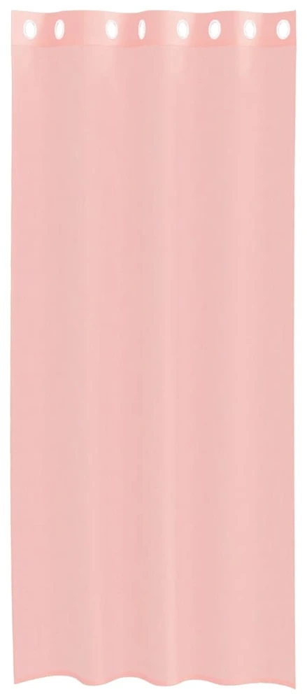 Voile užuolaidos su įvorėmis, 2vnt., rožinės spalvos, 140x245cm