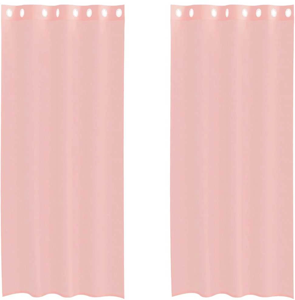 Voile užuolaidos su įvorėmis, 2vnt., rožinės spalvos, 140x245cm
