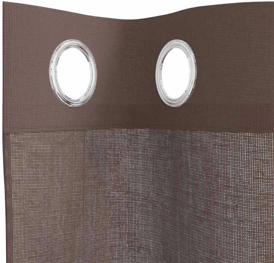 Voile užuolaidos su įvorėmis, 2vnt., rudos spalvos, 140x245cm