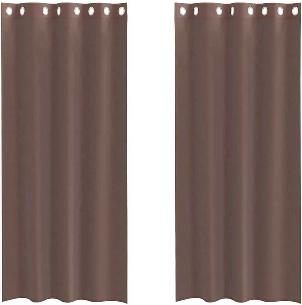 Voile užuolaidos su įvorėmis, 2vnt., rudos spalvos, 140x225cm