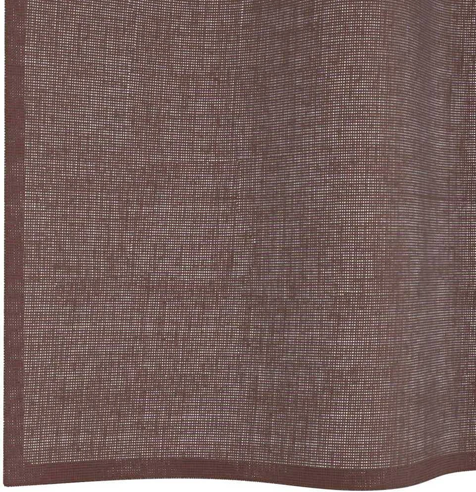 Voile užuolaidos su įvorėmis, 2vnt., rudos spalvos, 140x225cm