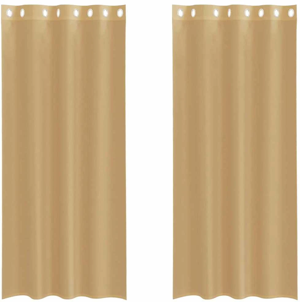 Voile užuolaidos su įvorėmis, 2vnt., smėlio spalvos