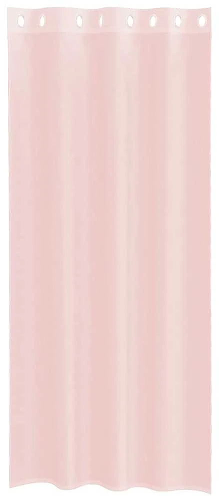 Voile užuolaidos su įvorėmis, 2vnt., šviesiai rožinė, 140x245cm