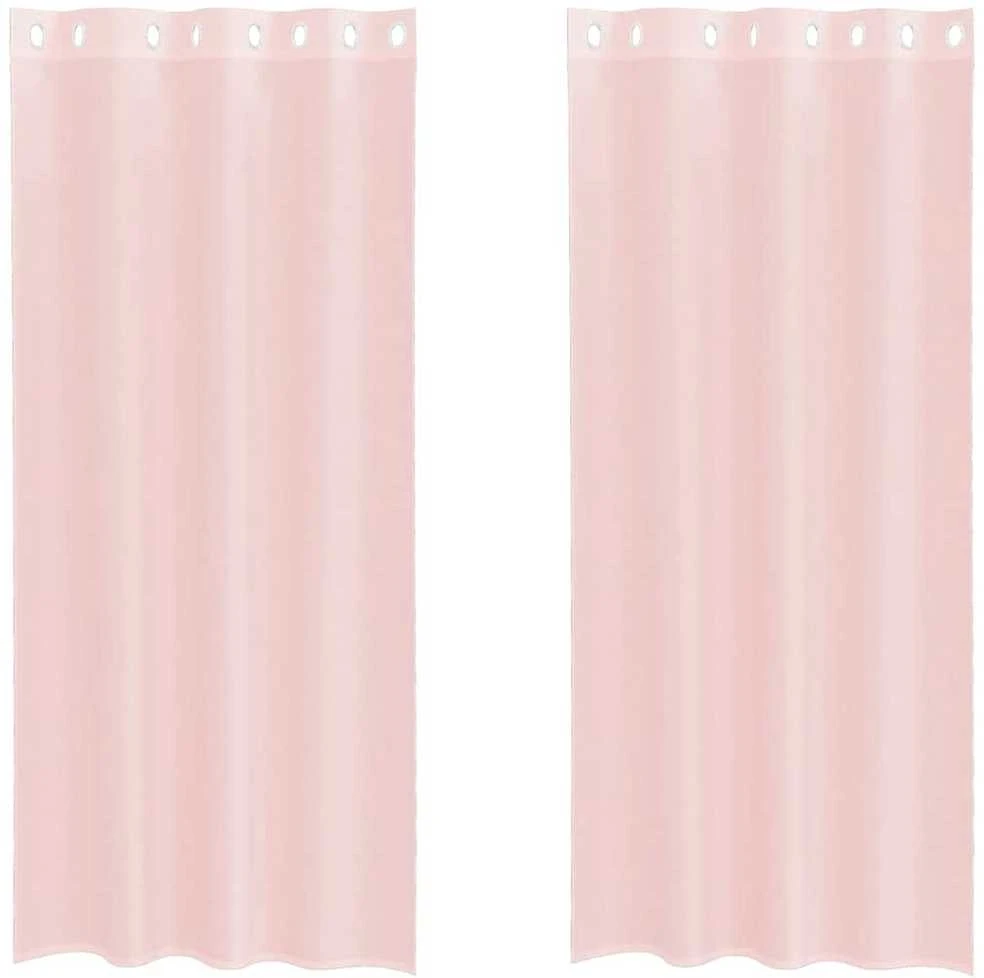 Voile užuolaidos su įvorėmis, 2vnt., šviesiai rožinė, 140x245cm