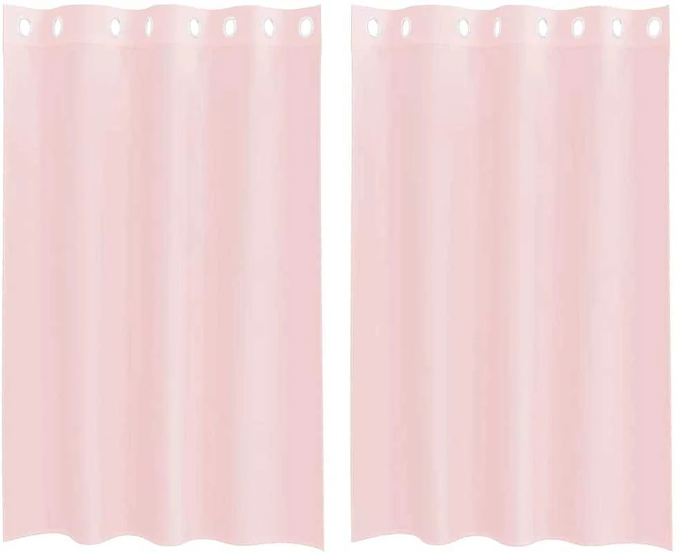 Voile užuolaidos su įvorėmis, 2vnt., šviesiai rožinė, 140x175cm