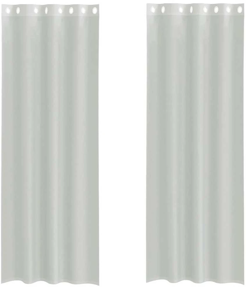 Voile užuolaidos su įvorėmis, 2vnt., šviesiai pilkas, 140x300cm
