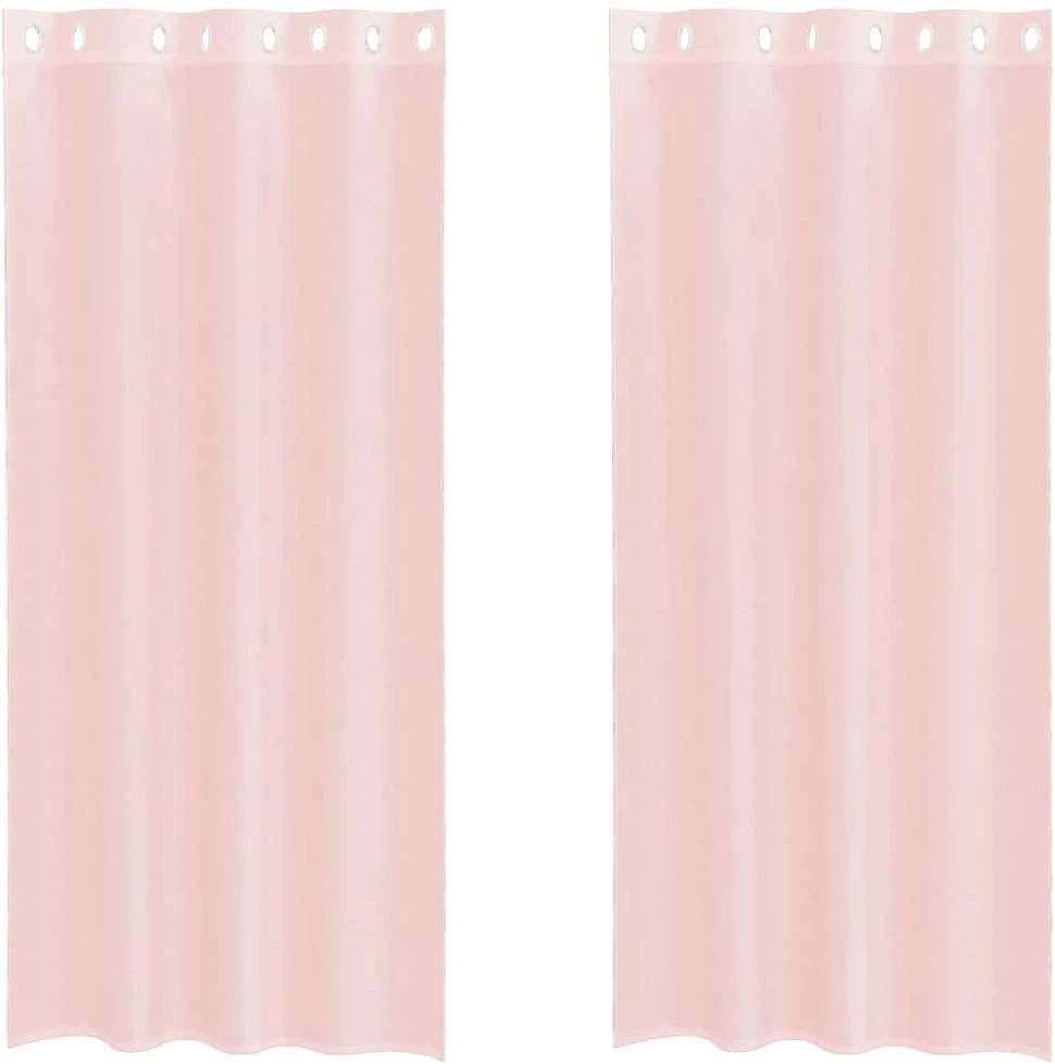 Voile užuolaidos su įvorėmis, 2vnt., šviesiai rožinė, 140x225cm