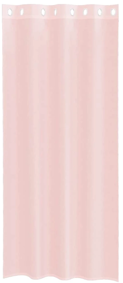 Voile užuolaidos su įvorėmis, 2vnt., šviesiai rožinė, 140x245cm