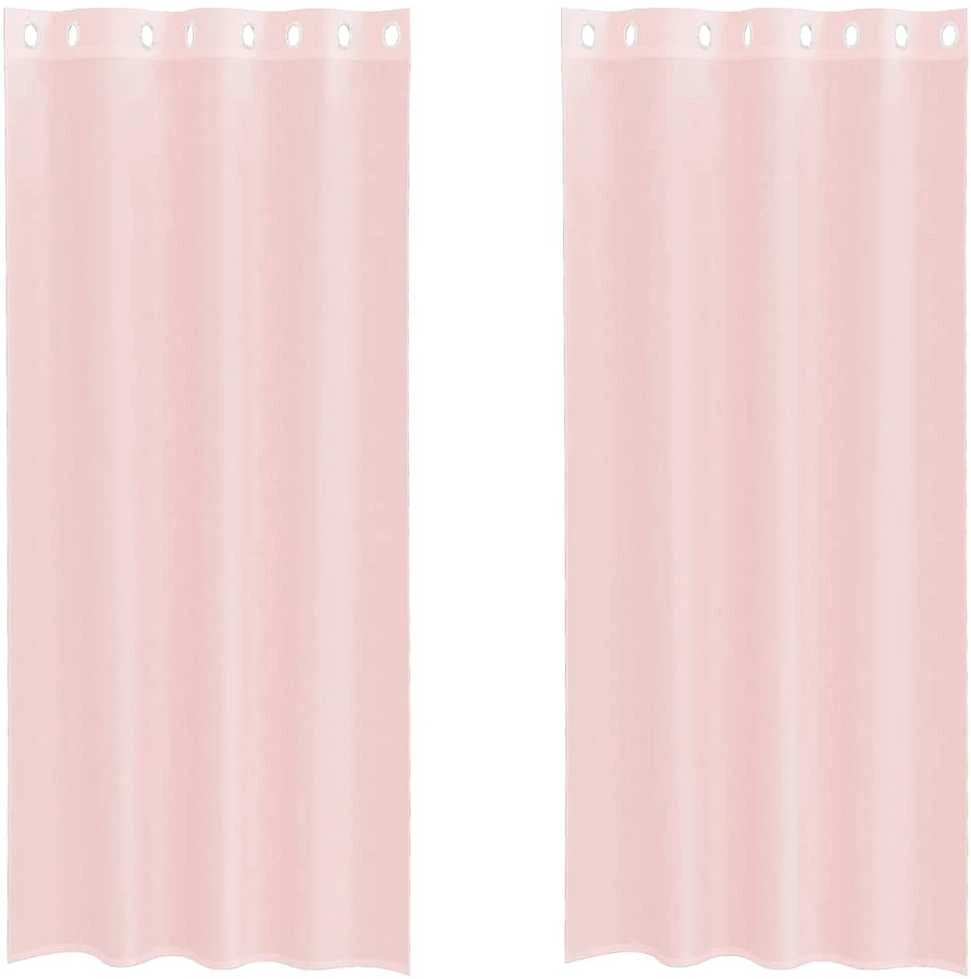 Voile užuolaidos su įvorėmis, 2vnt., šviesiai rožinė, 140x225cm