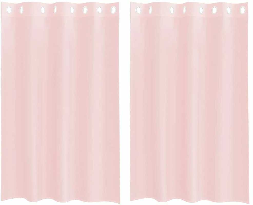 Voile užuolaidos su įvorėmis, 2vnt., šviesiai rožinė, 140x175cm