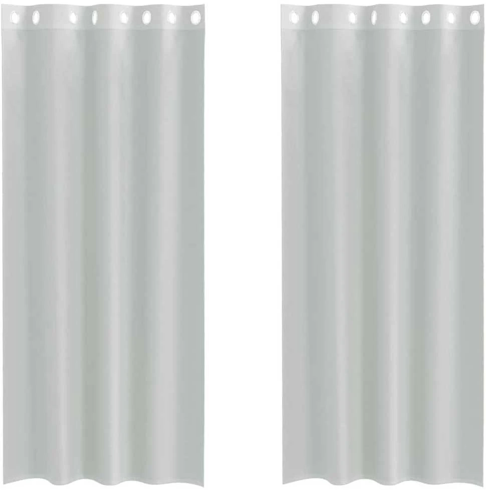 Voile užuolaidos su įvorėmis, 2vnt., šviesiai pilkas, 140x245cm
