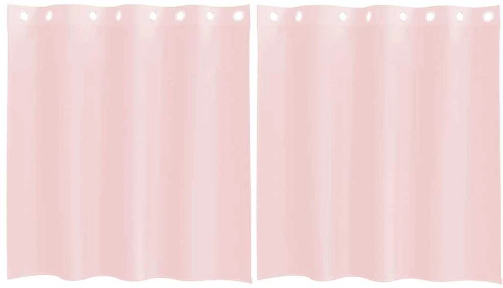 Voile užuolaidos su įvorėmis, 2vnt., šviesiai rožinė, 140x140cm