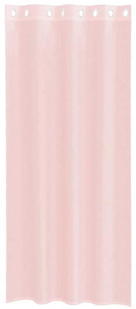 Voile užuolaidos su įvorėmis, 2vnt., šviesiai rožinė, 140x225cm