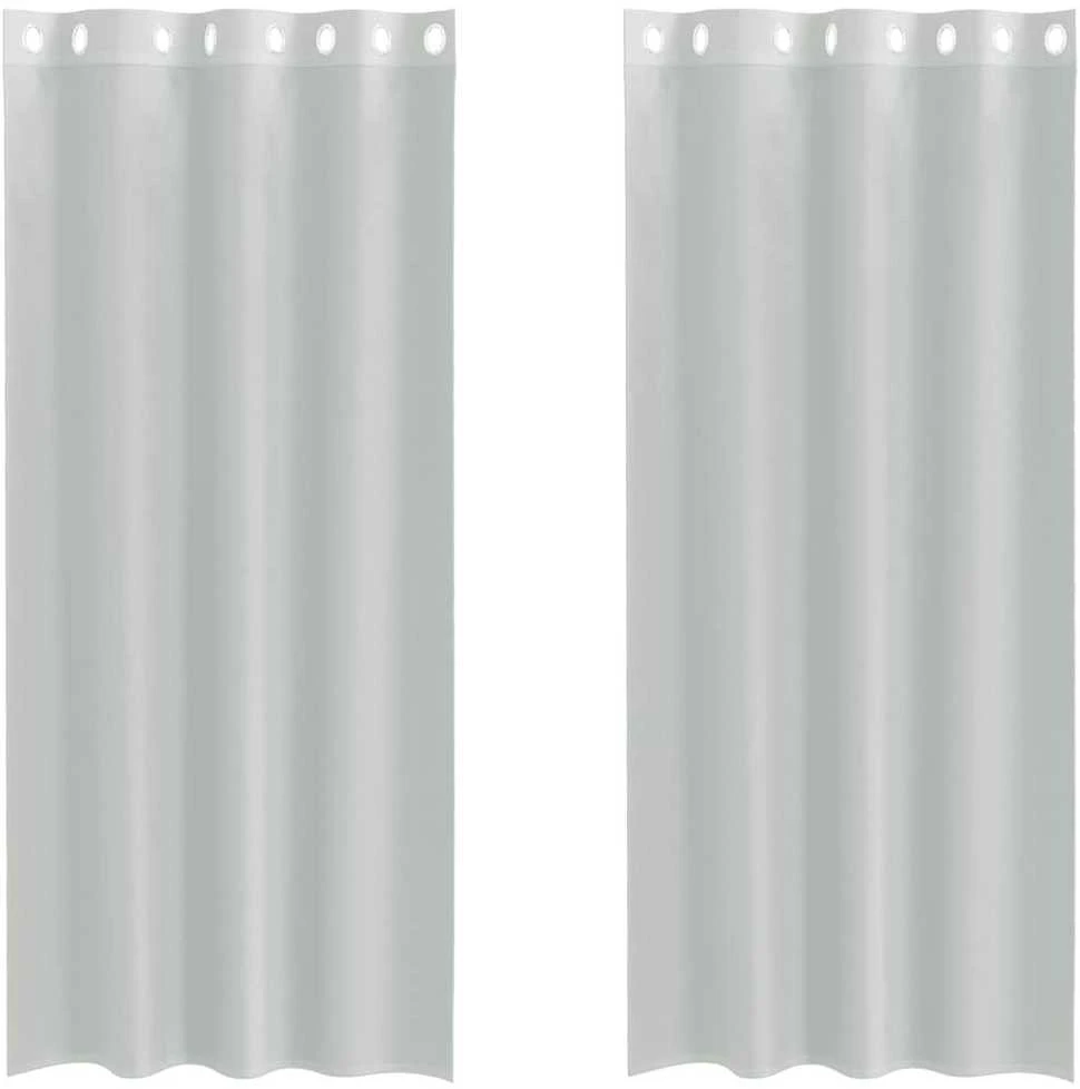 Voile užuolaidos su įvorėmis, 2vnt., šviesiai pilkas, 140x225cm