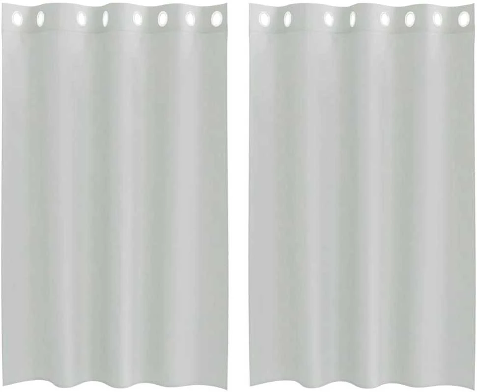 Voile užuolaidos su įvorėmis, 2vnt., šviesiai pilkas, 140x175cm