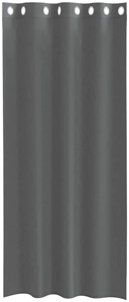 Voile užuolaidos su įvorėmis, 2vnt., tamsiai pilkas, 140x225cm