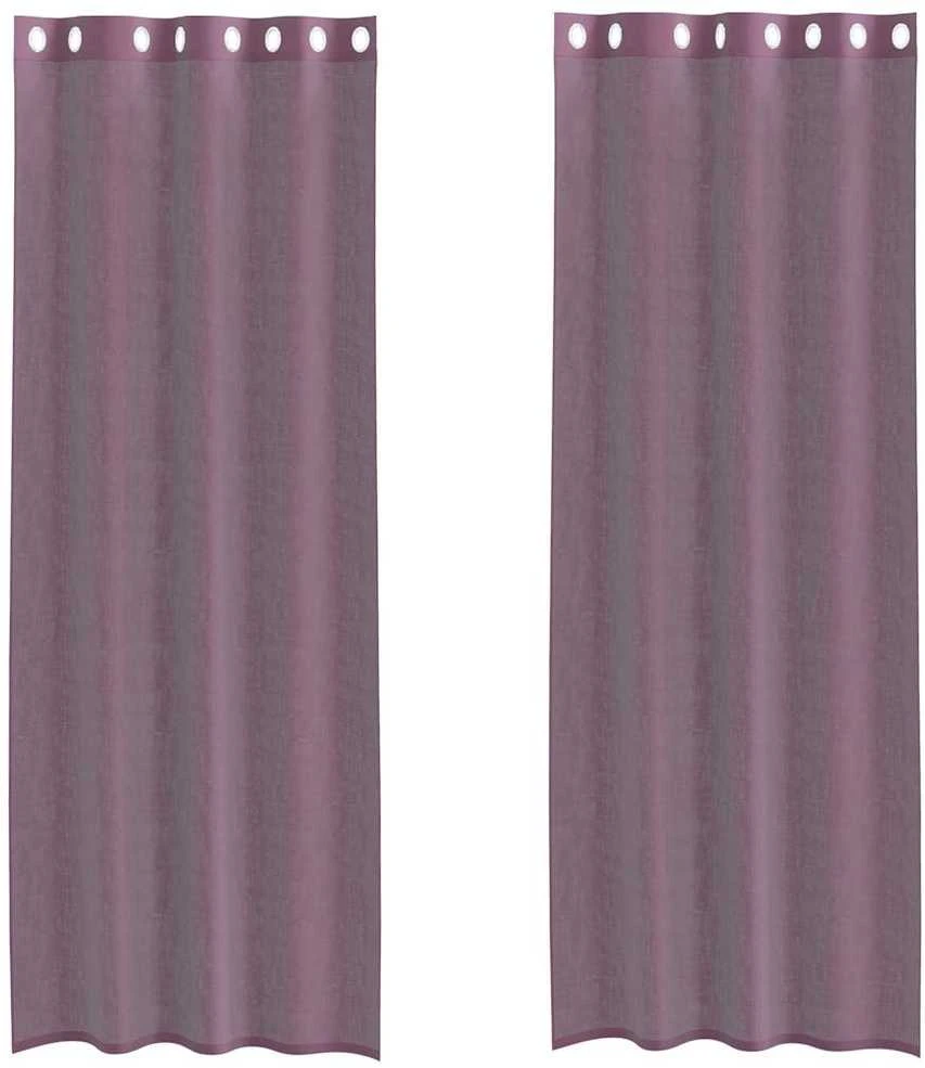 Voile užuolaidos su įvorėmis, 2vnt., violetinės sp., 140x260cm