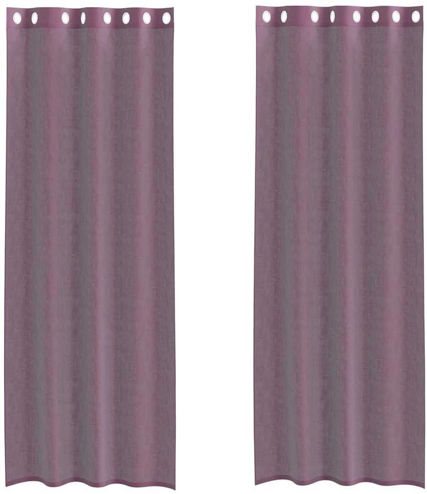 Voile užuolaidos su įvorėmis, 2vnt., violetinės sp., 140x300cm