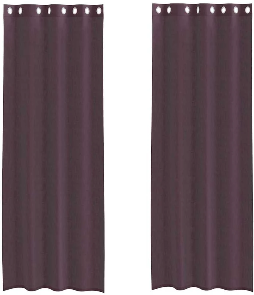 Voile užuolaidos su įvorėmis, 2vnt., violetinės sp., 140x260cm