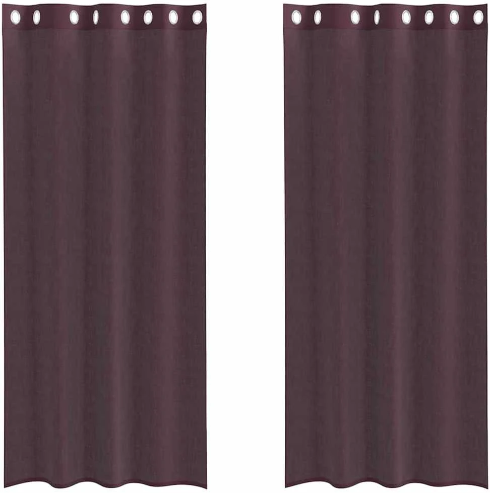 Voile užuolaidos su įvorėmis, 2vnt., violetinės sp., 140x225cm