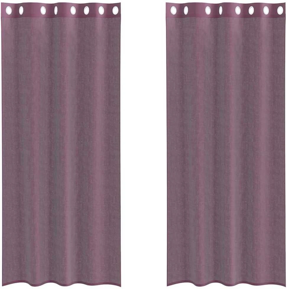 Voile užuolaidos su įvorėmis, 2vnt., violetinės sp., 140x245cm