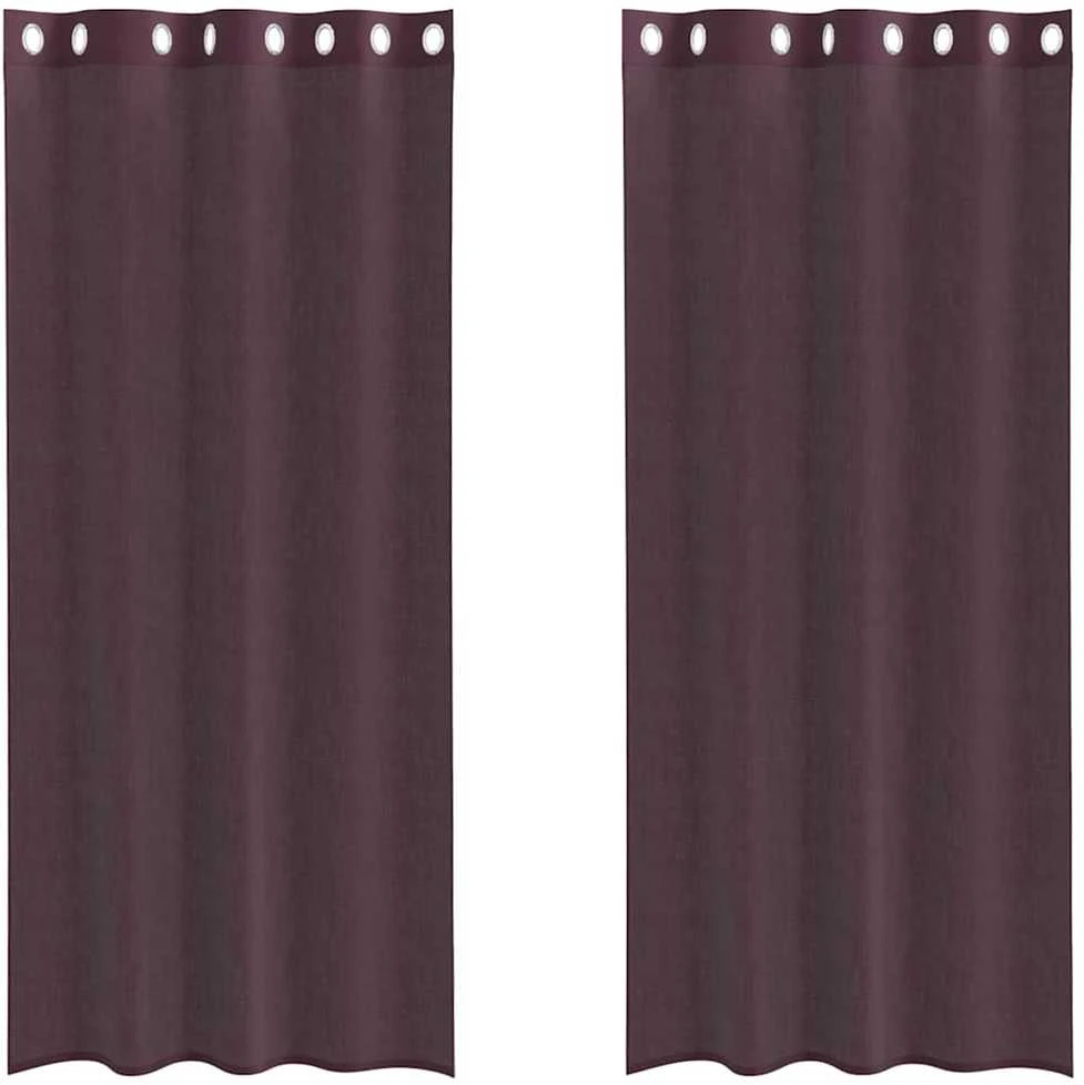 Voile užuolaidos su įvorėmis, 2vnt., violetinės sp., 140x245cm