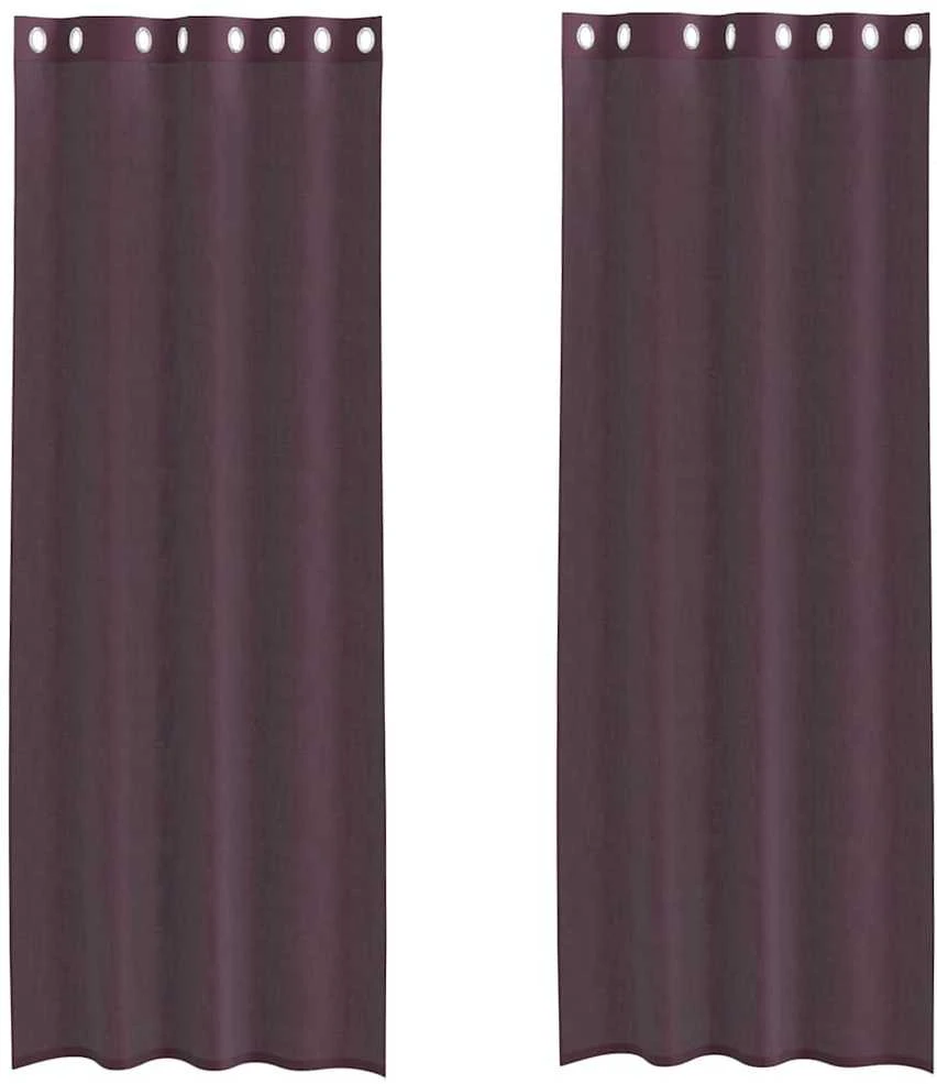 Voile užuolaidos su įvorėmis, 2vnt., violetinės sp., 140x300cm