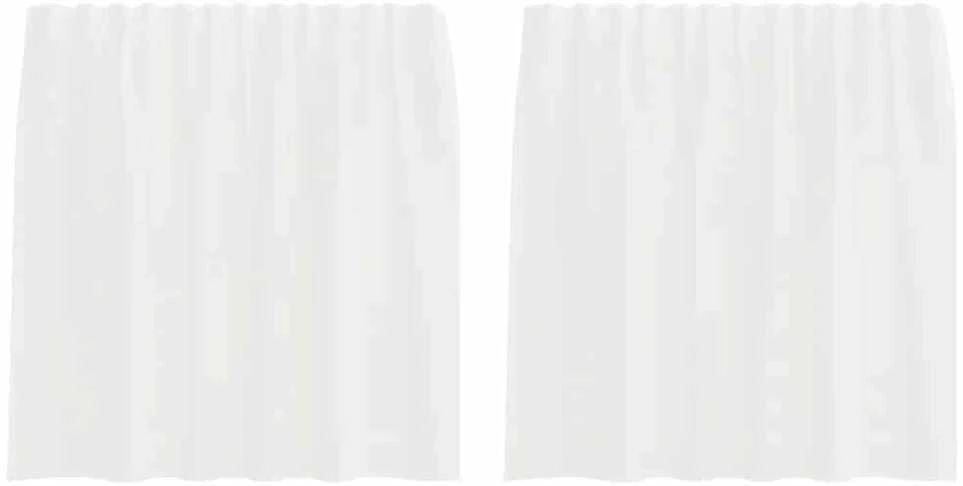 Voile užuolaidos su kilpomis, 2vnt., baltos spalvos, 140x140cm
