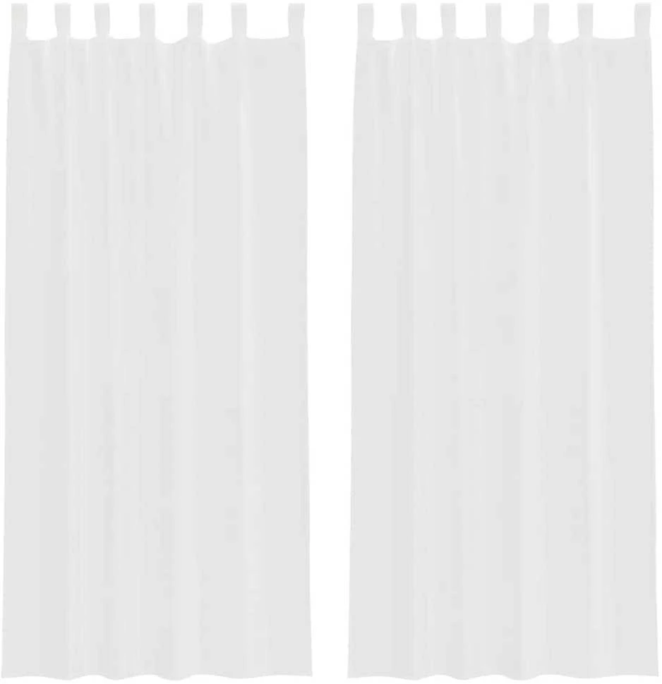 Voile užuolaidos su kilpomis, 2vnt., baltos spalvos, 140x245cm