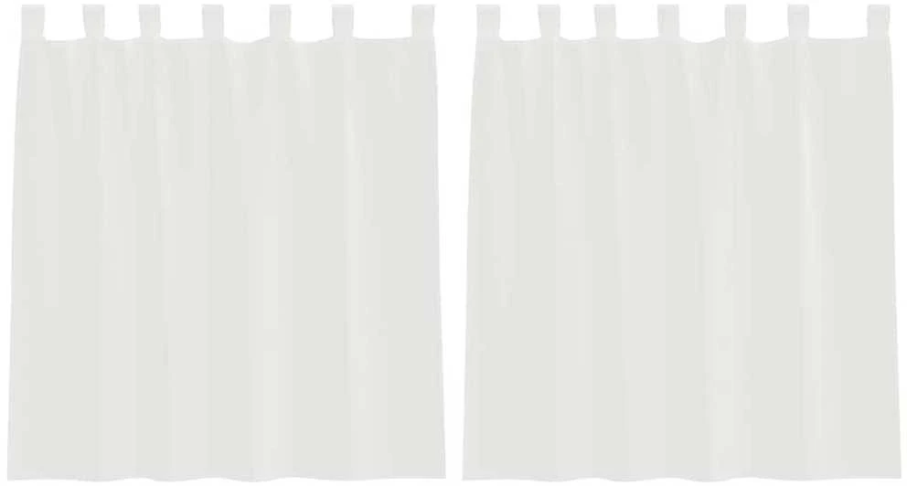 Voile užuolaidos su kilpomis, 2vnt., baltos spalvos, 140x140cm