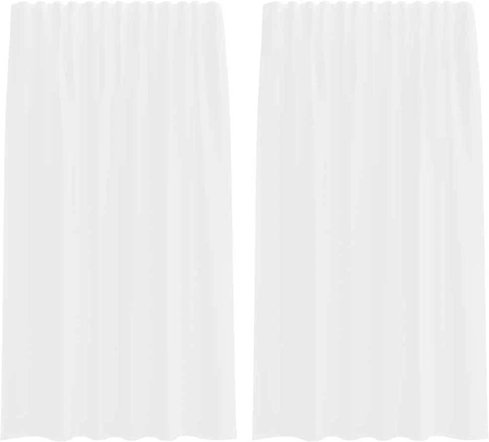 Voile užuolaidos su kilpomis, 2vnt., baltos spalvos, 140x175cm